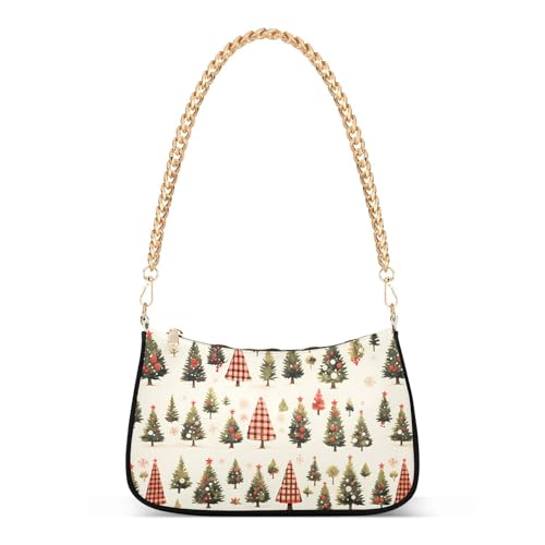 Sac à main matelassé Buffalo Plaid Sapins de Noël aux finitions soignées