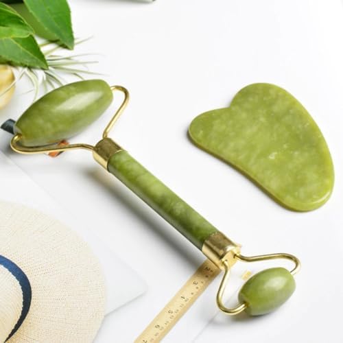 Rolo Facial Pedra de Jade Natural Cylea, Massageador Anti-Idade +...