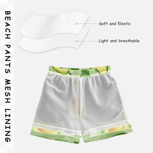 Boys Beach Board Shorts Avocado Fresh Green Swim Trunk Teen Swimwear 8-16Y4