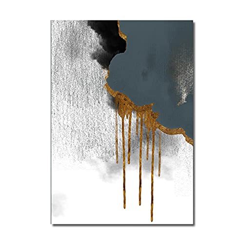 Cuadro minimalista moderno en lienzo de acuarela abstracto para salones sofisticados 2