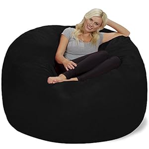 Chill Sack Bean Bag Chair: Giant 6′ Memory Foam Furniture Bean Bag – Big Sofa with Soft Micro Fiber Cover, Black