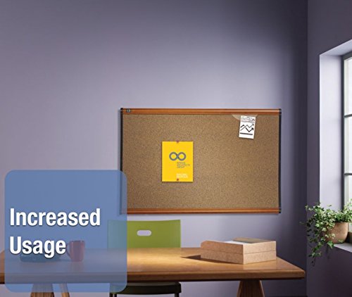 Quartet B243Lc Prestige Bulletin Board, Brown Graphite-Blend Surface, 36 X 24, Cherry Frame #TOP3