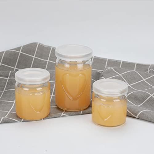 Danmu Art 6Pcs Yogurt Pudding Milk Glass Bottles Jars with Plastic Lids Mini Cup Small Glass Bottles Storage Jars (100ml)