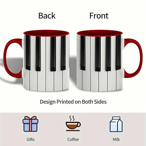 Taza de cerámica con diseño de piano 11oz miniatura 2