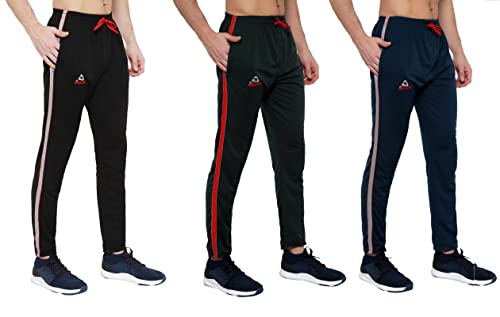 Image of GOLAZO Regular Fit Multicolor Cotton Track Pants for Men with Comfort and Style in Your Athelisure Wear