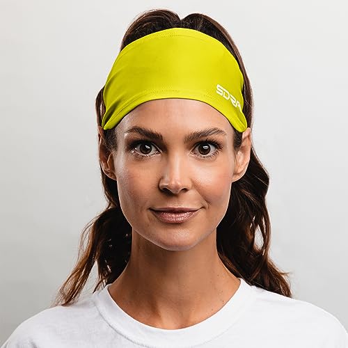 Image of Suddora Solid Color Wide Headband /Sweatband - Workout, Football, Soccer, Yoga (Yellow)