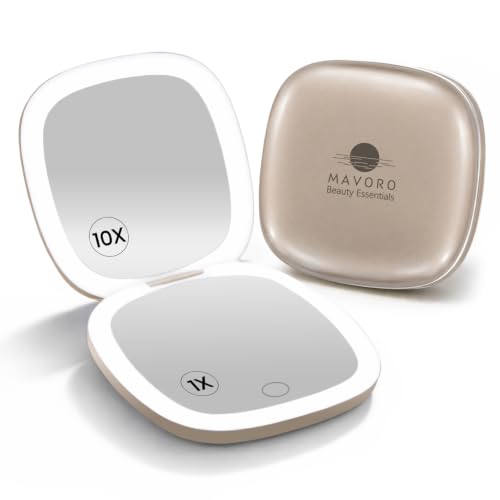 Miroir de voyage avec lumière LED diurne pour des retouches maquillage parfaites en déplacement