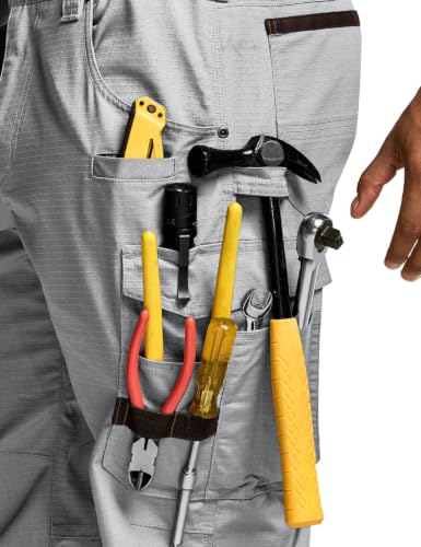 Image of CQR Men's Quick Dry Work Pants, Water Resistant Outdoor Tactical Pants, Lightweight Stretch Cargo Hiking Pants