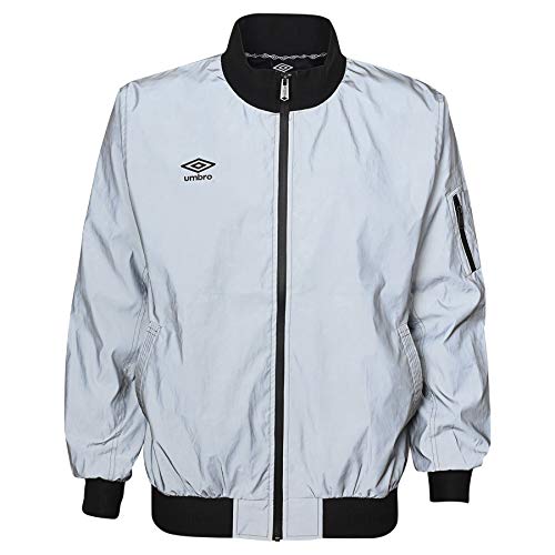 Chaqueta reflectante Umbro hombre gris plata cazadora deportiva con cremallera