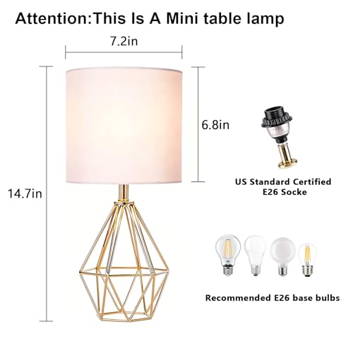 Lámparas de Mesa Doradas Juego x2 con Pantalla Blanca miniatura 4