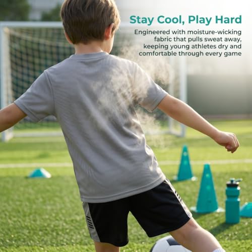 Image of Toddler Boys Clothes Mesh Athletic Summer Short Sleeve T-Shirt and Shorts Kids Outfit Set 3-10 Year
