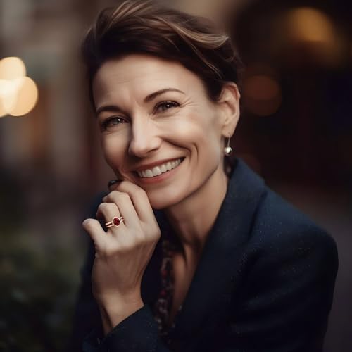 GONA 2.5CT Lab Grown Ruby Ring 7 * 9MM Pigeon Blood Color GRC Certificate Tarnish-Resistant Silver Gemstone July Birthstone Engagement Anniversary Promise Wedding Bands Bridal Red Zircon Rings Women4