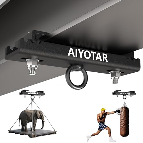 I Beam Clamp Hanger Mount Heavy Duty Steel Beam Clamp Heavy Punching Boxing Bag Hanger 5600LB Maximum Bearing Capacity H beam clamp hanger for Boxing Muay Thai MMA Training Gym Swing Trapeze Hammock