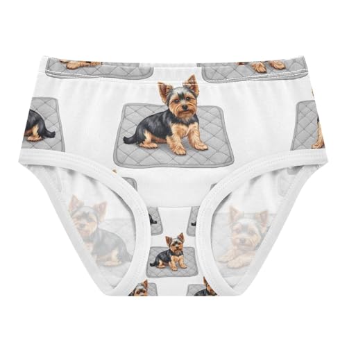 Toddler Panties, Cute Dogs Gray Cotton Underwear for Girls, 2–8 Years