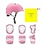 COOLGO Casco Skate e Ginocchiere Kit per Bambini e Bambina 15-35kgs, Regolabile Casco Ginocchiere Gomitiere e Protezione Polso per Pattinaggio Rollerblade Monopattino Skateboard Bicicletta (Pink)