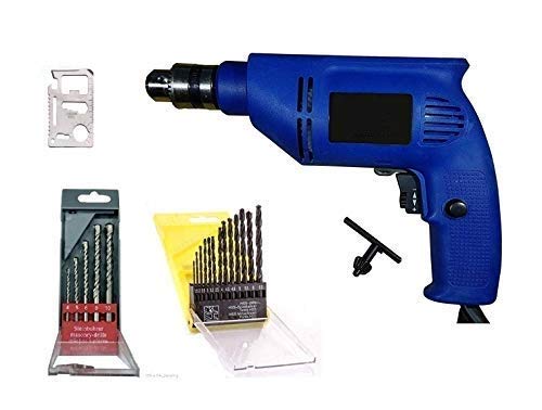 KROST PVC Drill Machine with Reverse forward Rotation And Variable Speed Trigger Masonry Set And HSS Drill, 450W