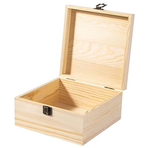 HEALSOPTHY 木製収納ボックス 記念品 ロック 美術 ジュエリーオーガナイザー