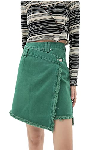 Jupe en jean taille haute Alloaone pour élancer la silhouette en taille 36