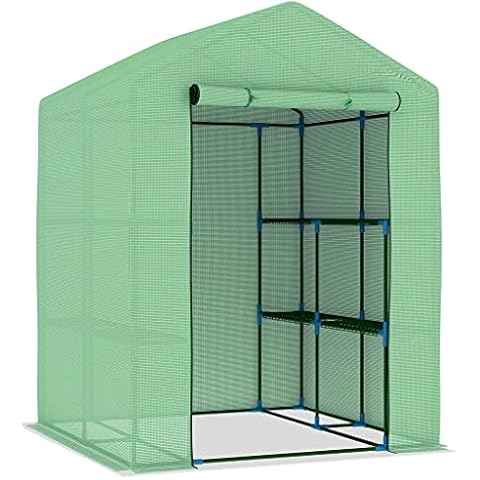 vidaXL Spacious Greenhouse with Shelves Cover