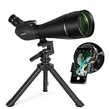 Gosky HD Spotting Scope with Tripod and Smartphone Adapter, BAK 4 Prism Spotter Scopes for Bird Watching Target Shooting Hunting Wildlife Scenery (25-75x100)