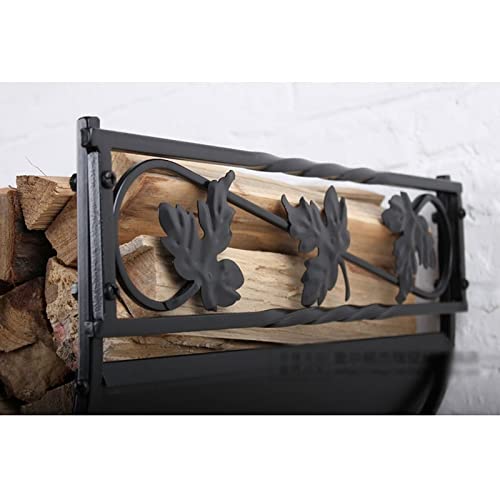 Kaminholzregal Kaminholzständer Kamin Brennholzregal Europäische Eisenhalterung Kaminzubehör Lagerung Holz für Innen Außen Holzlagerung Holzscheitregal