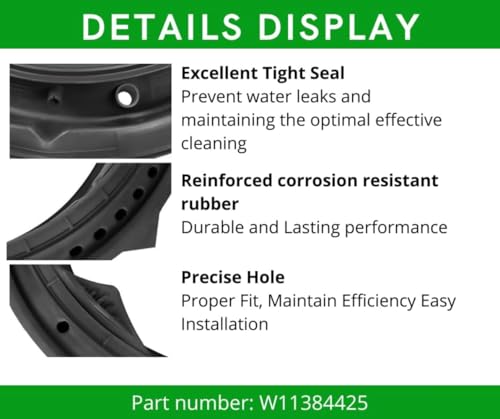 W11314648 Washer Door Boot Gasket Seal Parts Compatible with Whirlpool Washer Door Boot Seal W11314648 Front Load Washer Door Boot Seal Front Load AP6835703, PS12711494, W10897390, 4931032 by Generic - Image 3