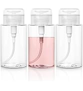 TUZAZO 6.7OZ/200ML Push Down Pump Dispensers, 3 Pack Empty Dispenser Bottle Containers for Makeup...