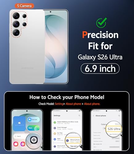 Image of FNTCASE for Samsung Galaxy S26-Ultra Case: Clear Magnetic Phone Cases with Screen Protector Compatible with Magsafe Slim Anti Yellowing Rugged Protective Transparent Cell Cover (C-Teal Magnetic)