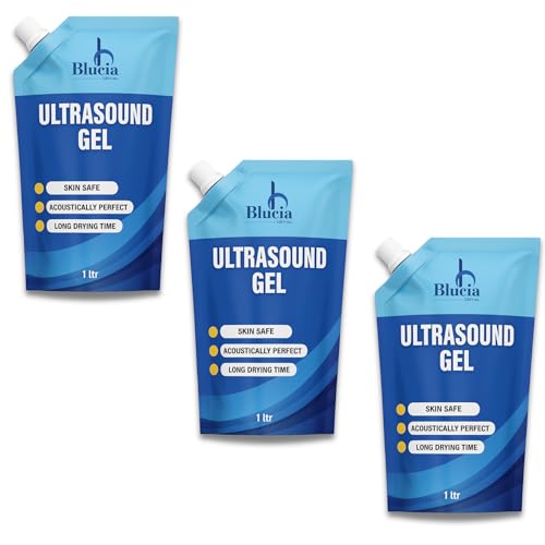 Image of Ultrasound Transmission gel (1 Liter) (Blue) for physiotherapy | Ultrasound gel | sonography gel | US gel | gel | sonography gel Pack of 3