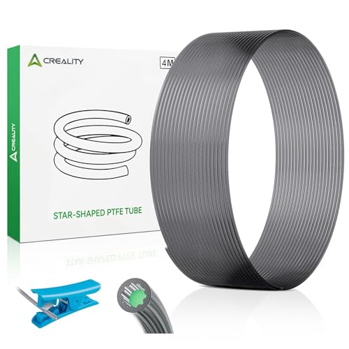 Creality Official PTFE Teflon Tube 4M, Upgrade Low-Resistance Star-Shaped Inner Channel Design Reduces Resistance by 30%