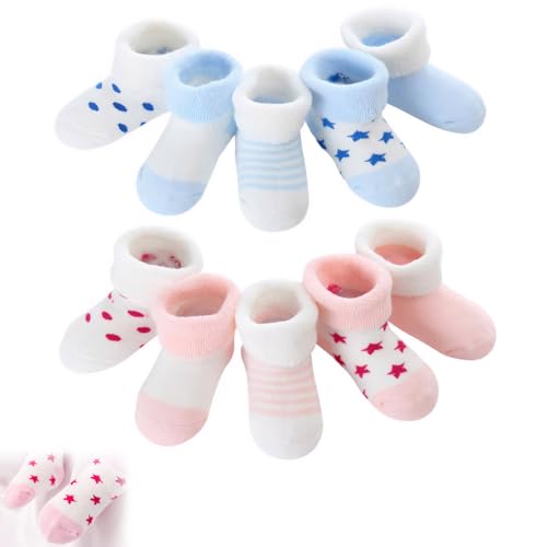 10 Paar Baby Socken 0-6 Monate, Dicke Socken Baby Wintersocken, Babysocken,...