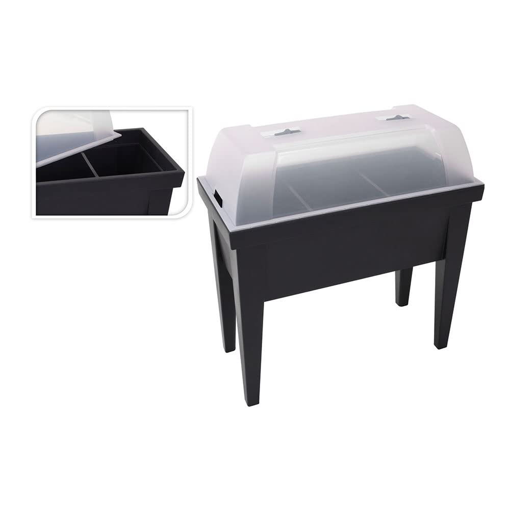EDM Gewächshaus Tisch 80 x 40 x 65 cm Aluminium Aufrollen Einfarbig