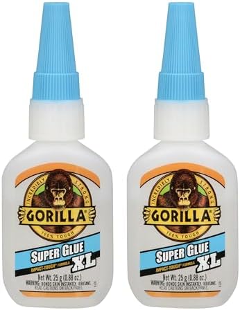 Gorilla Super Glue XL, Clear Glue, 25 Gram (Pack of 2) - All Purpose and Fast Setting for Projects and Repairs