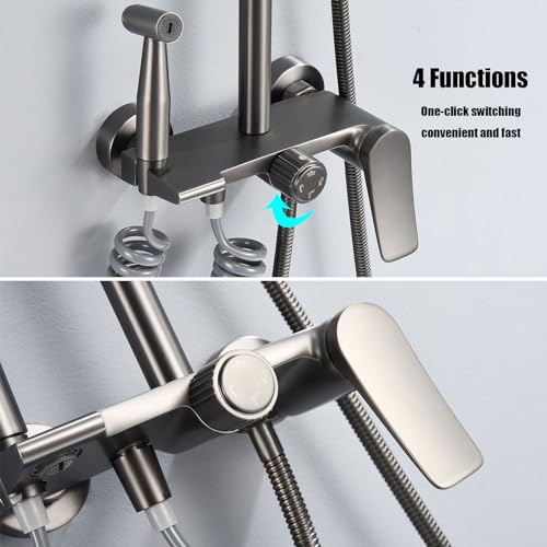 Système de douche classique 4 fonctions avec pommeau de douche rond 9 pouces
