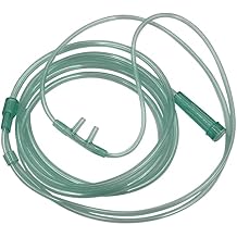 5pk Adult Oxygen Cannula w/Tabbed Nose Piece, Soft Straight Prongs & 6.5Ft Crush Resistant Tubing