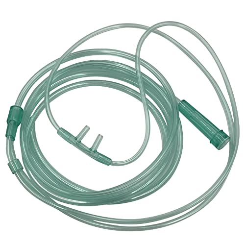 1pk Adult Oxygen Cannula w/Tabbed Nose Piece, Soft Straight Prongs & 6.5Ft Crush Resistant Tubing