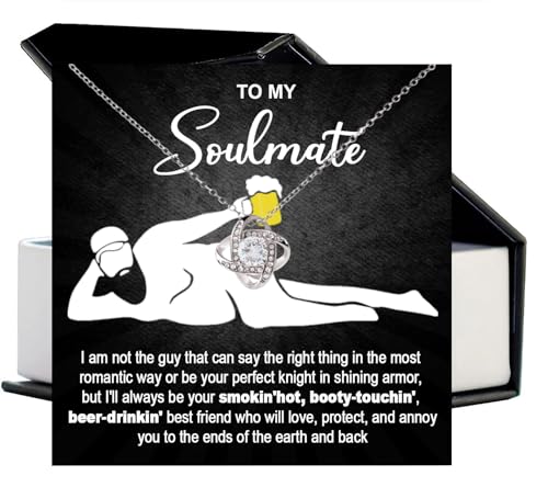 To My Soulmate Necklace For Women, Gift For Wife, Necklace For Girlfriend, Wife Necklace From Husband, Soulmate Gifts For Her, Funny Girlfriend Gifts From Boyfriend, Soulmate Necklace For Her2