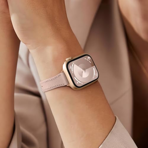 DGege Slim Leather Band Compatible with Apple Watch Band for Women 38mm 40mm 41mm 42mm 44mm 45mm 46mm 49mm,Top Genuine Leather Thin Watch Wristband for iWatch Ultra Series 10/9/8/7/6/5/4/3/2/1/SE - image 6