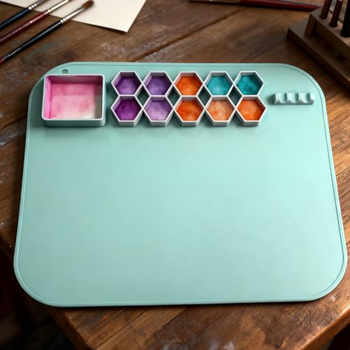 Alfombrilla de silicona para manualidades infantil con paleta 7