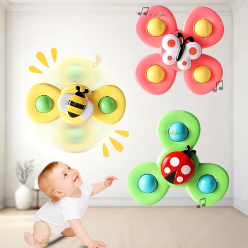 Image of Toy Imagine Insect-Themed Suction Spinner Toys for Babies & Toddlers - Fidget Toys for Kids 0 to 5 Years - Travel-Friendly Baby Toys (Insect-Themed-2)