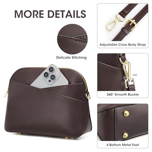 Image of Kattee Small Leather Crossbody Bags for Women, Trendy Purses Handbags Shoulder Bag, Genuine Leather Cross Body Bag for Woman