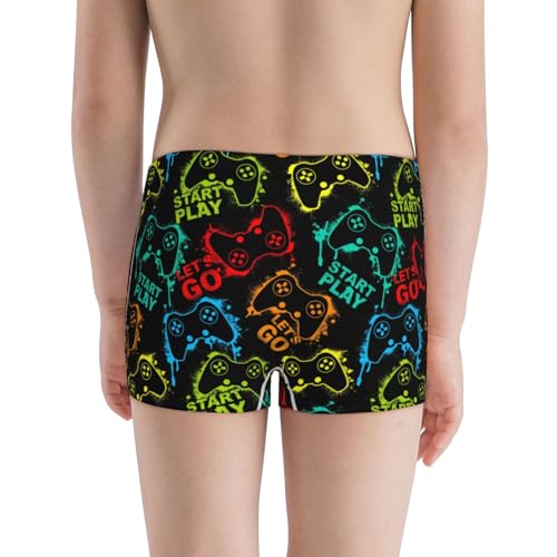 Boys' Cotton Boxer Brief Soft Underwear-Play Game Start3