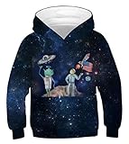 huason natale felpe con cappuccio renna rudolph pullover christmas 3d stampa felpa colorata hoodie per bambini e ragazzi (m)