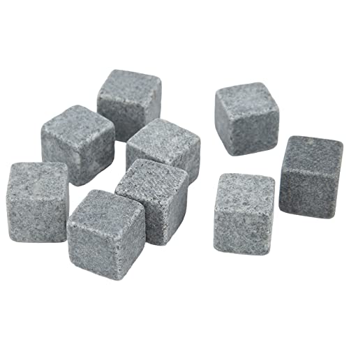 KIMISS Piedras para Whisky - Juego de Piedras para Tarta de Hielo de Whisky de Granito de 2 Cm con Bolsa de Franela para, Ginebra, Vino y Vodka - Enfriadoras para una Temperatura Ideal de Servicio