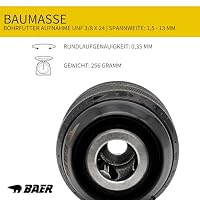 BaerCoil BAER MULTI Schnellspannbohrfutter 1,5-13,0 mm 3/8-24UNF - Bohrfutter für Handmaschinen - Bohrkopf - Bohrmaschine - Bohrhammer – Ansicht 5