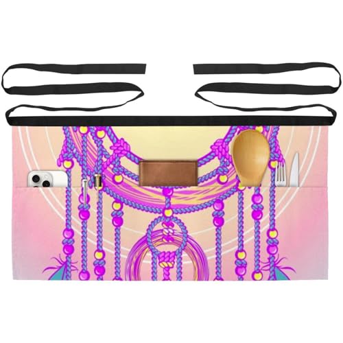Tablier court de chef lot de 3 avec poches motif attrape-rêves