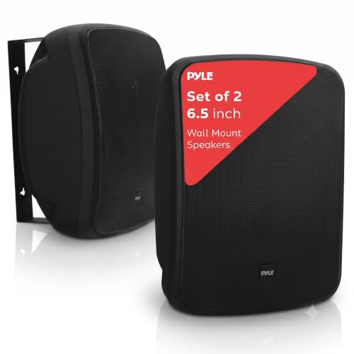 Image of Pyle Outdoor Waterproof Wireless Bluetooth Speaker - 6.5 Inch Pair 2-Way Weatherproof Wall /Ceiling Mounted Dual Speakers w /Heavy Duty Grill, Universal Mount, Patio, Indoor Use - PDWR64BTB Charcoal