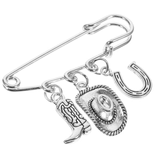 ibasenice Broche Clip Métal Western Chapeau de Cowboy, Épingle pour Robe et Cardigan Femme, Accessoire Vestimentaire pour Événements Country