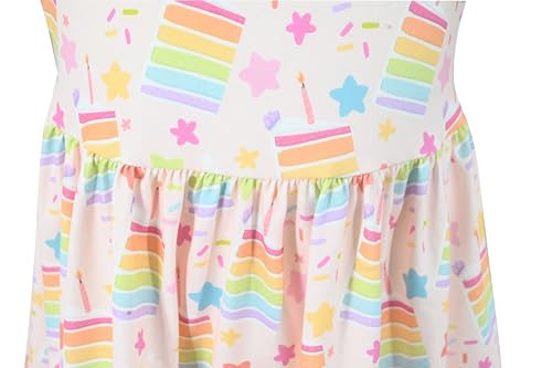 Image of Unique Baby Girls' Short Sleeve Everyday Printed Dresses for Kid and Toddler, Sizes 2T-12Y