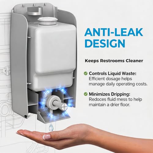Image of soap dispenser9 | Dual-Lock Design, ABS Liquid & Gel Hand Sanitizer Dispenser for Bathroom & Commercial Restaurant, 28oz /800ml, Black